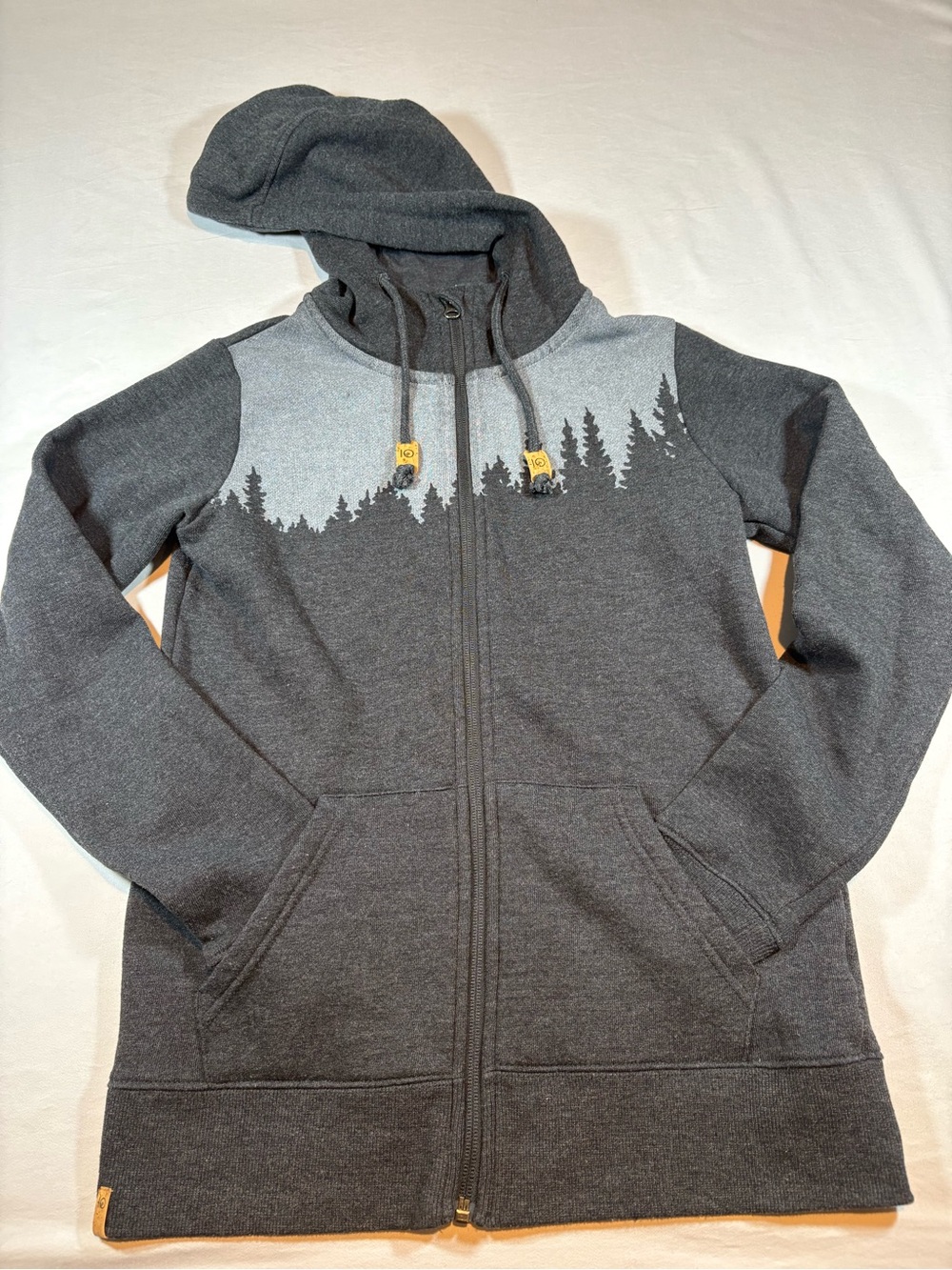 tentree Women's Juniper Full-Zip Hoodie - Dark Charcoal Gray - Size XS